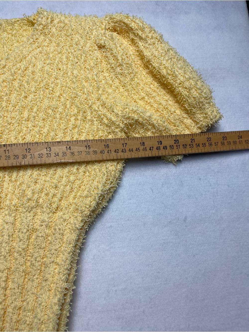 Chicwish Sunny Yellow Textured V-Neck Short Sleeve Sweater - Picture 6 of 10